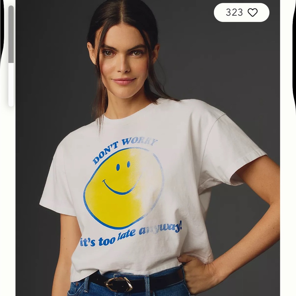 Mother The Grab Bag Crop Tee in Don't Worry